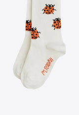 Mini Rodini Babies Ladybugs High Socks White 2526011310CO/Q_MIRO-WHT