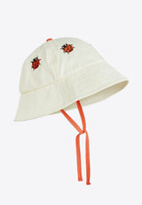 Mini Rodini Babies Ladybugs Bucket Hat White 2526510211CO/Q_MIRO-OW