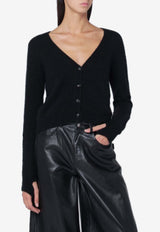 Roberto Collina Cashmere V-neck Cardigan Black 253F01010WO/R_ROBER-F0109