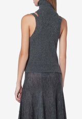 Roberto Collina Turtleneck Cashmere-Blend Top Gray 253F01014WO/R_ROBER-F0121