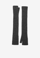 Roberto Collina Long Gloves in Cashmere and Silk-Blend Gray 253F01055WO/R_ROBER-F0121