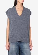 Roberto Collina Oversized Ribbed Wool Vest Gray 253F20016WO/R_ROBER-F2018