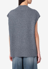 Roberto Collina Oversized Ribbed Wool Vest Gray 253F20016WO/R_ROBER-F2018