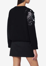 Roberto Collina Sequin Embellished Wool Sweater Black 253F22001WO/R_ROBER-F2209