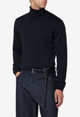 Roberto Collina Turtleneck Wool Sweater Navy 253M01003WO/R_ROBER-M0110