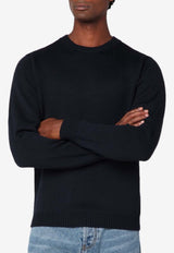 Roberto Collina Crewneck Wool Sweater Navy 253M02001WO/R_ROBER-M0210
