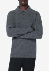 Roberto Collina Polo Sweater in Cashmere-Blend Gray 253M32004WS/R_ROBER-M3221