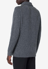 Roberto Collina Polo Sweater in Cashmere-Blend Gray 253M32004WS/R_ROBER-M3221