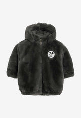 Mini Rodini Babies Ritzratz Patch Faux Fur Jacket Gray 2571010797PL/R_MIRO-97