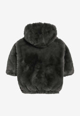 Mini Rodini Babies Ritzratz Patch Faux Fur Jacket Gray 2571010797PL/R_MIRO-97