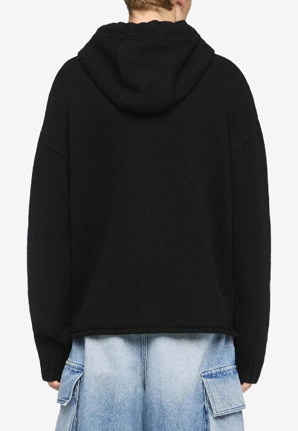 JW Anderson Anchor Zip-Up Hooded Sweatshirts Black KW1345_BLACK MULT