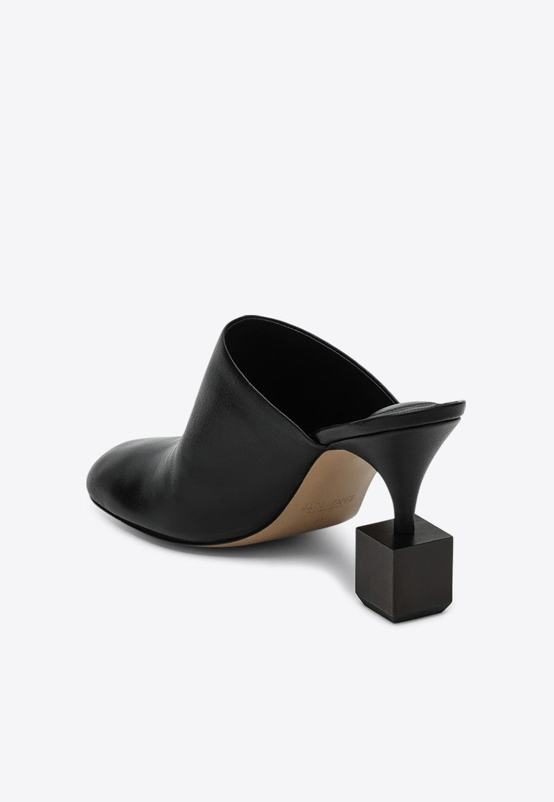 Jacquemus Bisou 90 Nappa Leather Mules Black 25E251FO1613073/Q_JACQM-990