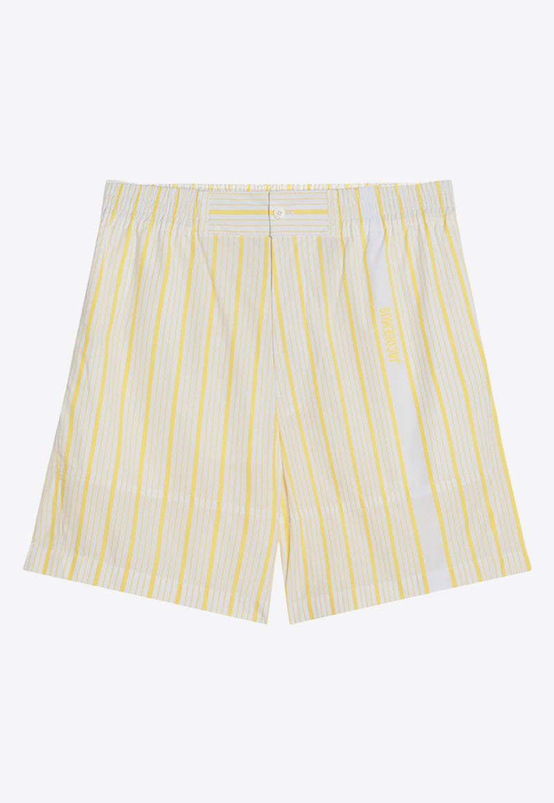 Jacquemus Aloe Striped Shorts Yellow 25E255PA1381691/Q_JACQM-2CB