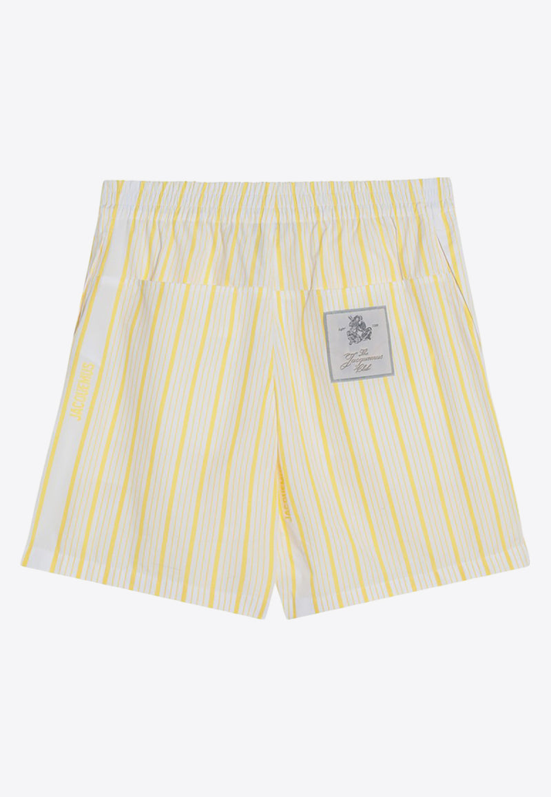 Jacquemus Aloe Striped Shorts Yellow 25E255PA1381691/Q_JACQM-2CB