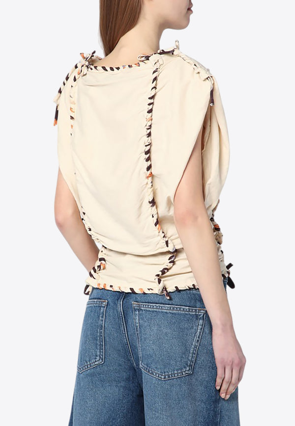 Isabel Marant Zohra Woven Top Ecru 25EHT0632FAC2K05I/Q_ISAMA-23EC