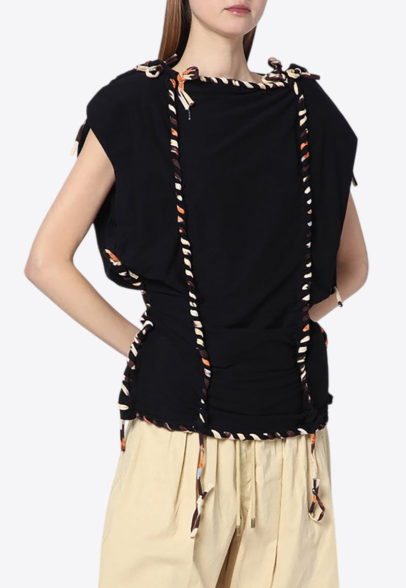 Isabel Marant Zohra Woven Top Black 25EHT0632FAC2K05I/Q_ISAMA-01BK