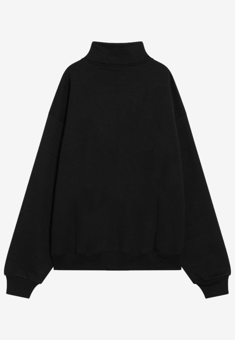 Jacquemus Gros Grain Quarter-Zip Sweatshirt Black 25ESSM00313AJ00174/R_JACQM-990