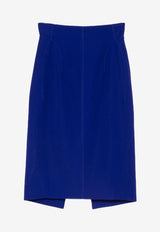 Mugler Tailored Pencil Skirt Blue 25F1JU0542196_BLUE