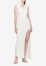 Mugler Hooded Sleeveless Maxi Dress White 25F1RO17796026_WHITE