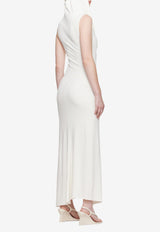 Mugler Hooded Sleeveless Maxi Dress White 25F1RO17796026_WHITE