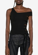 Mugler Asymmetrical Tank Top Black 25F2TO07481117_BLACK