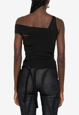Mugler Asymmetrical Tank Top Black 25F2TO07481117_BLACK