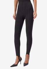 Mugler Piped-Boning Stirrup Leggings Black 25F3PA05116027_BLACK