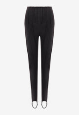Mugler Piped-Boning Stirrup Leggings Black 25F3PA05116027_BLACK