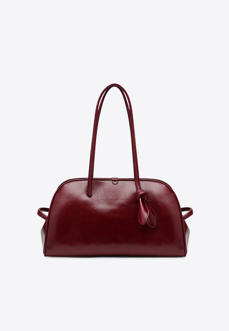 Jacquemus Turismo Glossy Leather Shoulder Bag  Burgundy 25HBAU00417AC20C01/R_JACQM-490