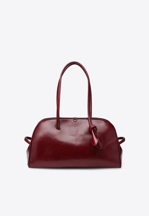 Jacquemus Turismo Glossy Leather Shoulder Bag  Burgundy 25HBAU00417AC20C01/R_JACQM-490