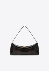 Jacquemus Ovalo Python-Embossed Leather Shoulder Bag Dark Brown 25HBAW00438AC05A01/R_JACQM-880