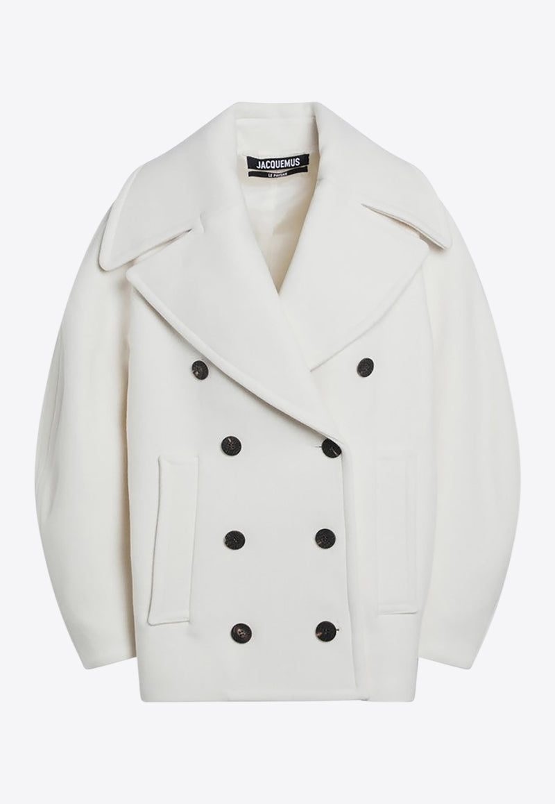 Jacquemus Wool Double-Breasted Coat  White 25HCOW00103AW00429/R_JACQM-110