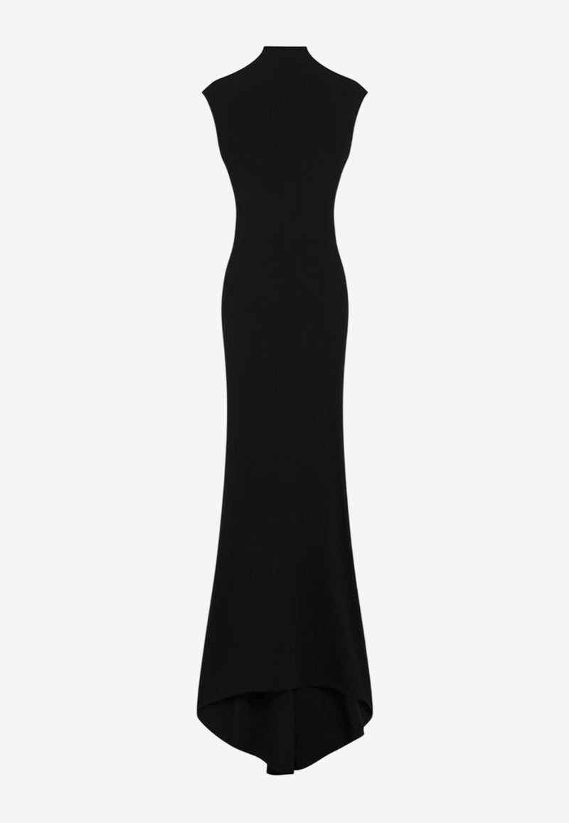 Jacquemus Alba Ruched Column Gown Black 25HDRW00674AW00476/R_JACQM-990