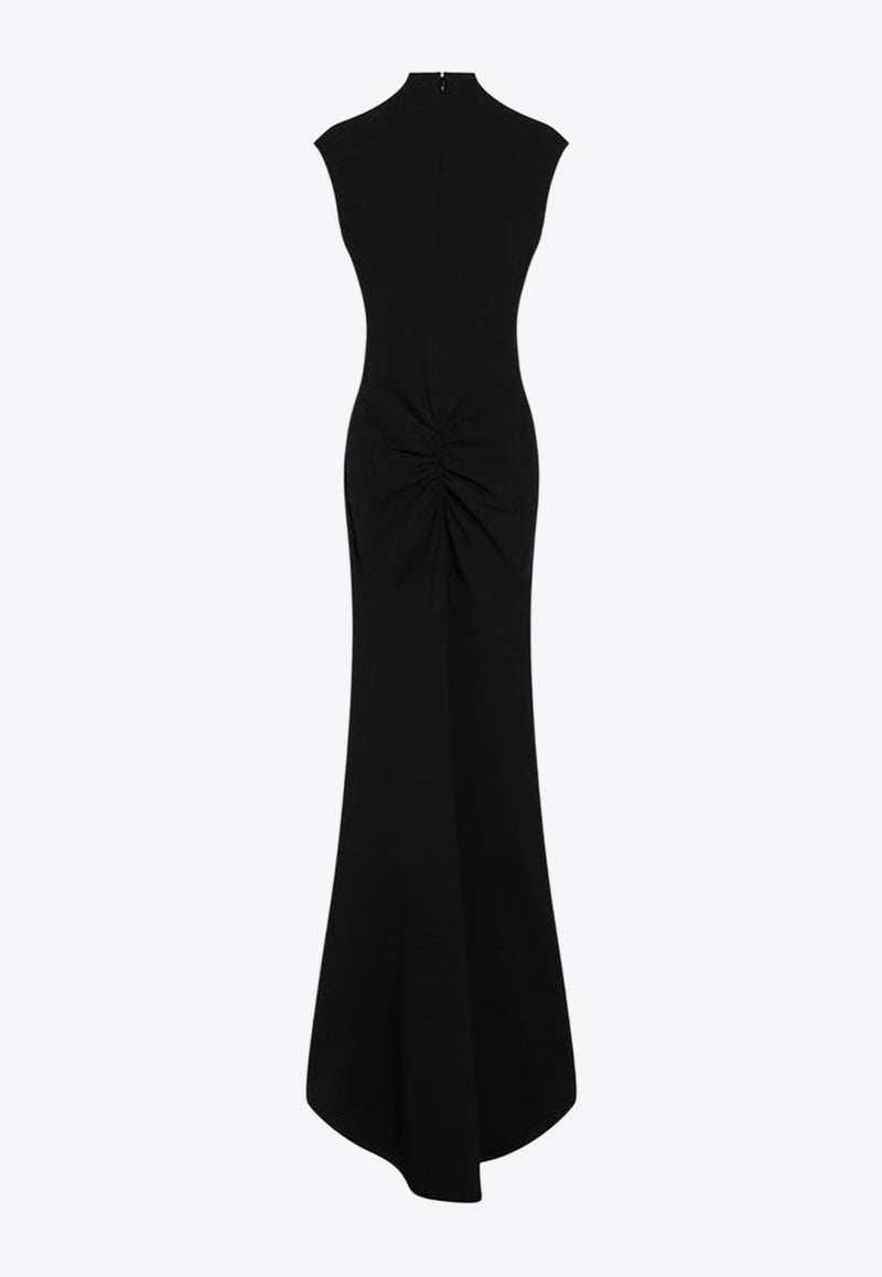 Jacquemus Alba Ruched Column Gown Black 25HDRW00674AW00476/R_JACQM-990