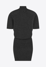 Jacquemus High-Neck Wool Blend Mini Dress Gray 25HDRW00713AK00282/R_JACQM-970
