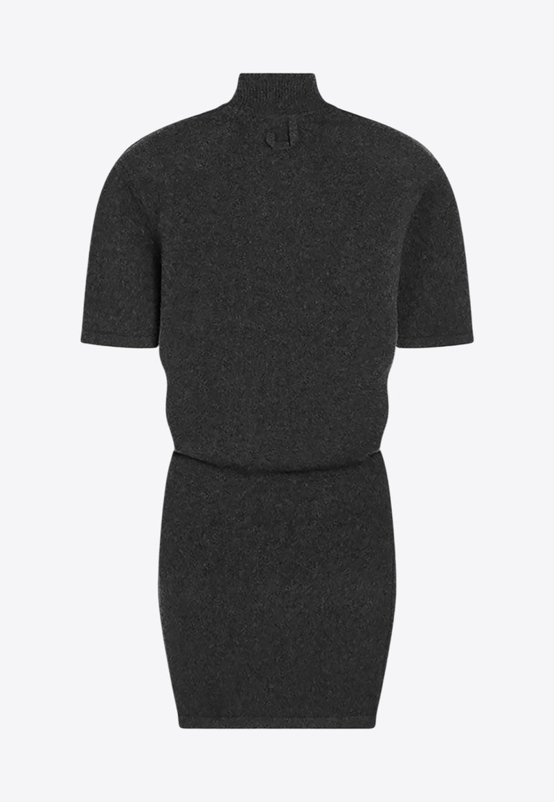 Jacquemus High-Neck Wool Blend Mini Dress Gray 25HDRW00713AK00282/R_JACQM-970