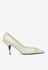 Jacquemus Tourni 80 Python-Embossed Leather Pumps Ivory 25HFOW00178AC32A01/R_JACQM-115