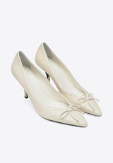 Jacquemus Tourni 80 Python-Embossed Leather Pumps Ivory 25HFOW00178AC32A01/R_JACQM-115