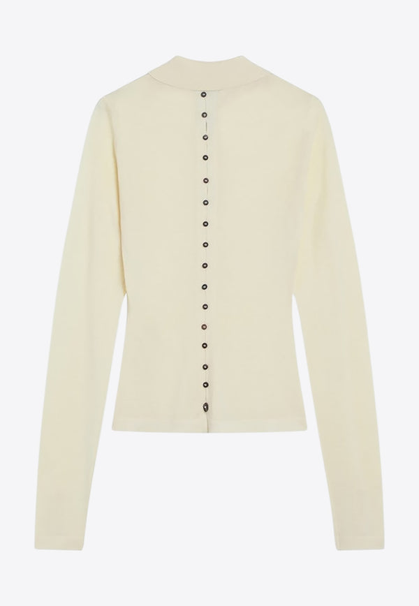 Jacquemus Ribbed Knit Polo Sweater Butter 25HPOW00806AK00145/R_JACQM-205