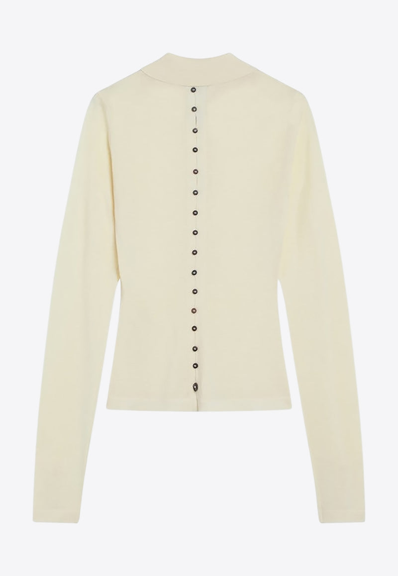 Jacquemus Ribbed Knit Polo Sweater Butter 25HPOW00806AK00145/R_JACQM-205