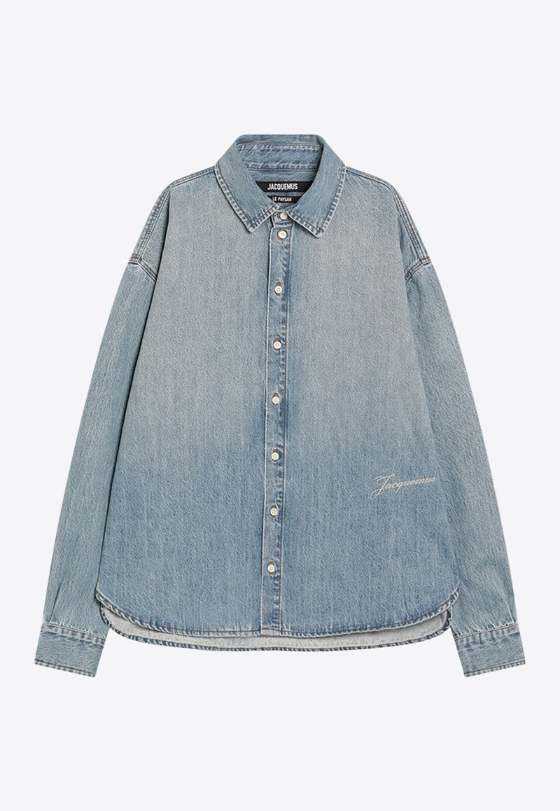 Jacquemus Signature Logo Denim Shirt Blue 25HSHM00545AD00017/R_JACQM-33C
