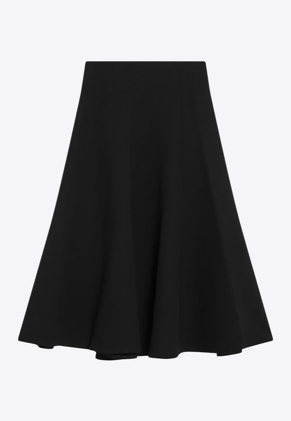 Jacquemus Flared Midi Wool Skirt  Black 25HSKW00635AW00632/R_JACQM-990
