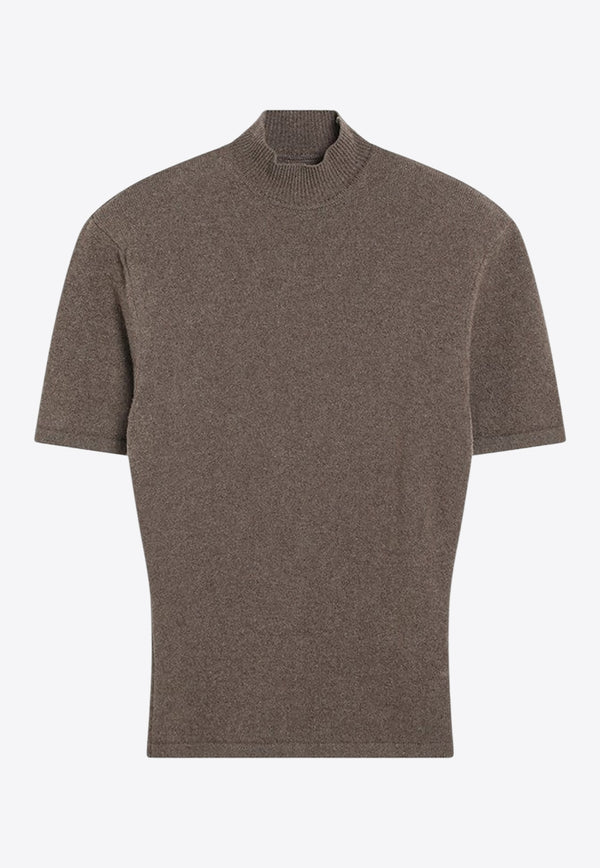 Jacquemus High-Neck Ribbed Top Brown 25HSWW00629AK00282/R_JACQM-850