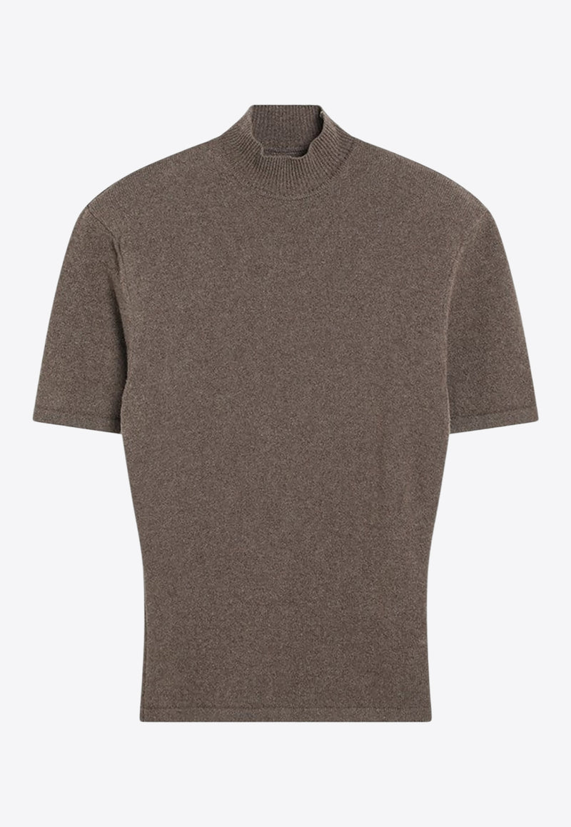 Jacquemus High-Neck Ribbed Top Brown 25HSWW00629AK00282/R_JACQM-850