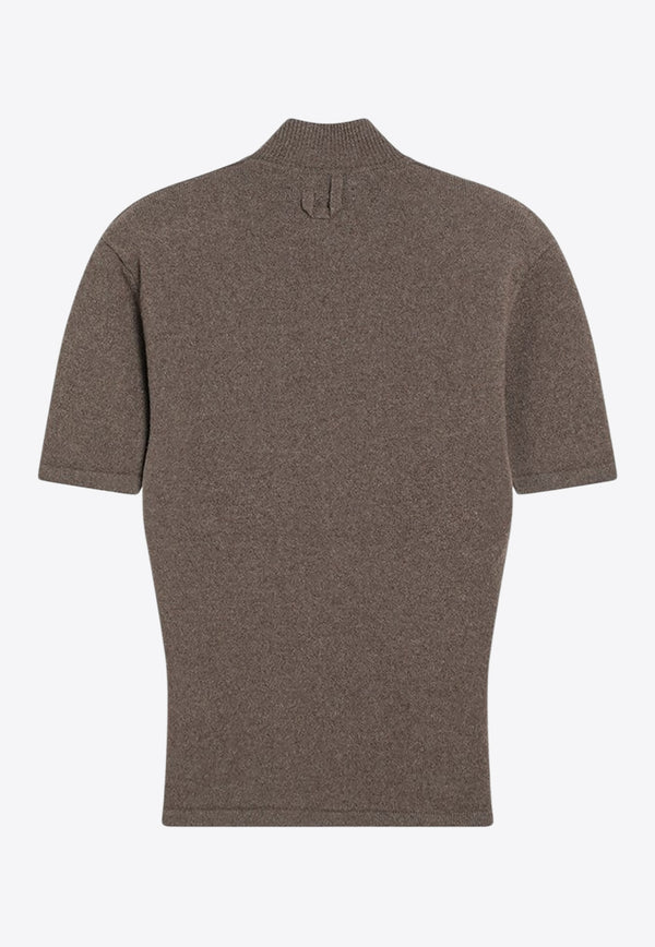 Jacquemus High-Neck Ribbed Top Brown 25HSWW00629AK00282/R_JACQM-850