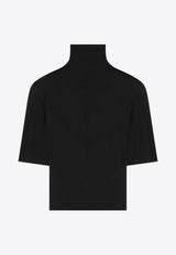 Jacquemus High-Neck Cropped Top with Padded-Shoulders Black 25HTSW00530AJ00234_JACQM-990