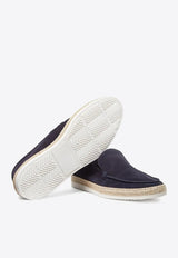 Corneliani Suede Leather Loafers Navy 2520918-25tm56-001_Navy Blue - 1