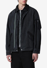 Sacai Buttoned Denim Jacket Black 26-03928MDE/S_SACAI-001