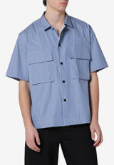 Sacai Striped Short-Sleeved Shirt Blue 26-03981MCO/S_SACAI-421