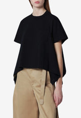 Sacai Draped-Hem T-shirt  Navy 26-08404CO/S_SACAI-212